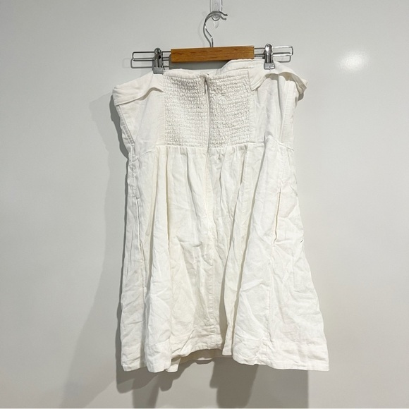 Abercrombie & Fitch White Strapless Linen Blend Mini Dress - Picture 5 of 11